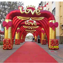 New inflatable arch five even four even three wedding props Siamese wedding wedding rainbow door 4 meters small arch