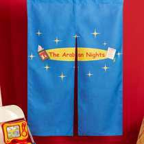 Zuo Xiandun Road American original cartoon cute life cotton and linen curtain fabric half curtain dormitory childrens room partition