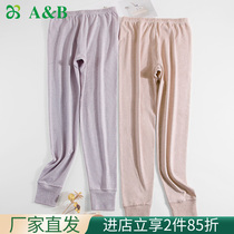 AB warm pants female autumn and winter pure cotton brush warm pants lady with a single strip of bottle R680