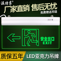 Wintertefu fire emergency sign light evacuation bright LED plexiglass tag safety exit sign