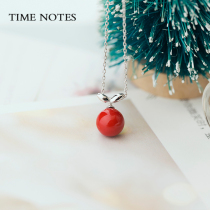 Silver Necklace Women 925 Silver choker Cute Pingan Fruit Silver Jewelry Korean Apple Girls Simple Tanabata Christmas