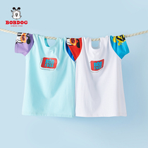Babu Bean Boy Clothing Boy T-shirt 2022 Summer New Baby Cartoon Printed Blouse Short Sleeve Child Foreign Air T-shirt