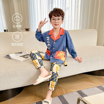 Spring boys pajamas pure cotton long sleeve suit outfit for small boy cute cartoon childrens home suit