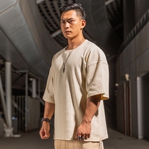 Muscle Beliefs Fitness Short Sleeve Men Basketball 100 Hitch Iron American Sports Loose Shoulders 50%-Half Sleeve T-Shirt