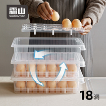 Japan frost Mountain Home Egg Storage Box Kitchen Fridge Refreshing Box Large Capacity Transparent Plastic Storage Cartridges Lid