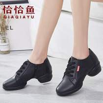 Cha Cha fish new leather dance shoes female adult dance shoes soft bottom middle heel training shoes square dance sailors dance shoes