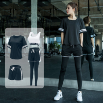  Yoga clothes womens spring and summer short-sleeved quick-drying net red fairy loose plus size casual running gym sports suit women