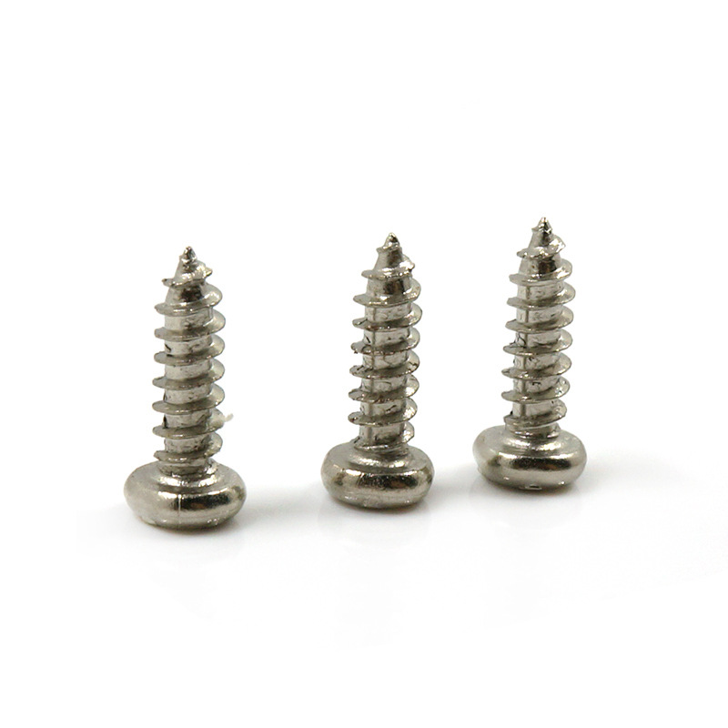 PA nickel-plated screw Round head cross self-tapping screw M1 5 pan head electronic small screw M1 7
