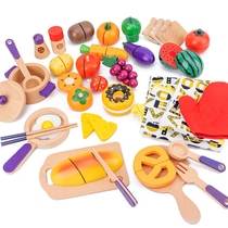 Export South Korea childrens cut Le family kitchen wooden baby boys and girls cut look at fruit cake toys