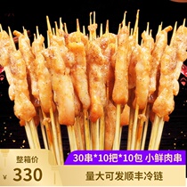 Fried chicken skewers grilled skewers 3000 skewers frozen iron plate special chicken skewers semi-finished net red deadly skewers