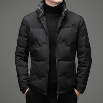 Anti-season down jacket mens autumn and winter New thin green middle-aged business casual jacket short duck down jacket dad winter