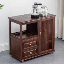 Solid wood sideboard movable tea cabinet simple tea table water storage cabinet New Chinese integrated wall storage cabinet