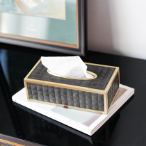 Modern light luxury leather tissue box drawing paper box American home furnishings creative living room dining room coffee table household paper box