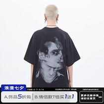 PCLP (PERCLIPS) summer pure cotton short-sleeved national tide brand printing loose 2021 new half-sleeved t-shirt men