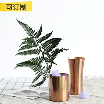 (Mountain tree) ins Nordic copper-plated Golden vase pen holder candle Cup candle holder double gold-plated stainless steel vase