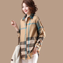 Plaid shirt Womens Spring and Autumn long sleeve casual 2020 New Tide Korean version of foreign style top loose shirt