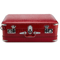 Red wedding box festive bride dowry suitcase retro suitcase portable storage box crocodile pattern suitcase
