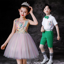 June 1 childrens chorus uniforms primary school performers boys speech summer dress girls sequin dance puffy skirt