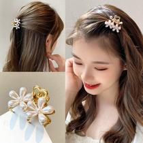 Hairpin Side Summer Mountain Tea Flower Small card with small and delicate rear Rear Brain Spoon Clip Head Decorated Pearl Liu Hai Small Claws