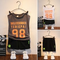 Boys vest shorts set 4 Boys 5 handsome 6 summer clothes 7 children 8 thin models 9 years old sleeveless 10 sports summer tide