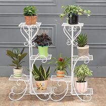 European-style multi-layer metal wrought iron hanging orchid multi-meaty Green Lotus pot stand floor indoor living room balcony special flower stand