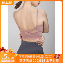 lulu sports underwear womens sling shockproof without steel ring gathering small chest beauty back yoga removal bra fitness bra