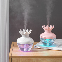Vase Humidifier Usb Desktop Fragrant Lavender Portable On-board Nightlight Water Replenishing Instrument Big Spray Mini Mute