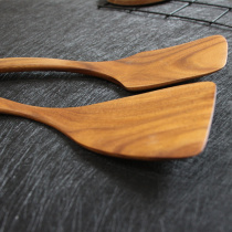Acacia shovel whole wood-free paint special lifting large Radian chao cai chan natural wood whole mu guo chan nonstick dedicated