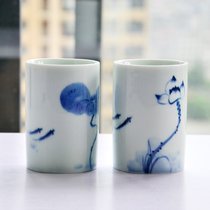 Jingdezhen Qinghua Porcelain Shan Ming Small Nest Ceramic Hand-painted With Hand Cup Lotus Flower Pattern Water Cup Cup Tea Cup