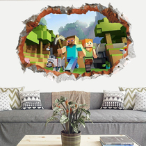 Minecraft My Steve Chisel Wall Coolie Afraid Cartoon Childrens Bedroom Decoration Background Wall Sticker