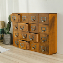 zakka solid wood desktop storage box drawer type office desk storage box dressing table cosmetics storage