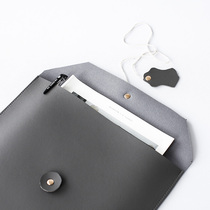 Large capacity leather waterproof file bag computer protection office storage bag student test paper handbag boutique