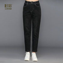 Seed Xuan middle-aged womens clothing middle-aged mothers elastic high-waisted elastic washed buffalo pants new spring style