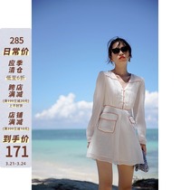 MICHELLLYMO French style small crowdwhite short overdraft thin sub seaside holiday one-piece dress skirt woman short skirt