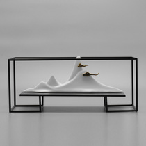 New Chinese Creative Ceramic Mountain View Landscape Swing Piece Living Room TV Cabinet Xuanguan Home Furnishing Brief Soft Adornment