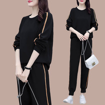 Fat Sister Mm Big Code Womens Clothing Autumn 2022 New Lean Casual Sports Foreign Air Fashion Mom Two Suits