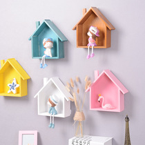 Creative hole occlusion color small house room living room home decoration Wall shelf Wall free hole in the wall