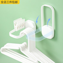 Balcony washing machine hanger adhesive hook wall-mounted clothing store non-perforated high-value hanger storage artifact foldable