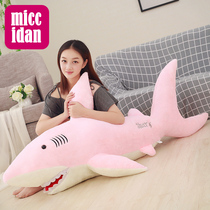 Holding shark pillow doll plush toy sleeping long pillow bed white shark oversized boy boy doll