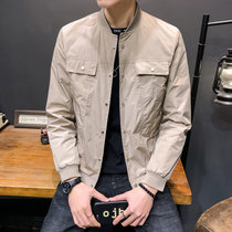 Spring and Autumn New Mens Casual Jacket Korean Trend Student Youth Top Handsome Baseball Collar Jacket D0226