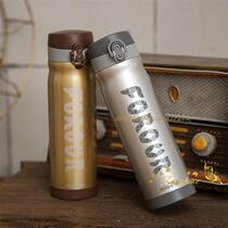 New platinum matte matte metal color double-layer stainless steel bullet cover hand Cup student office thermos cup