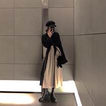  Spring and summer suit 2021 new temperament shirt dress long skirt mid-length suspender skirt dress two-piece suit tide