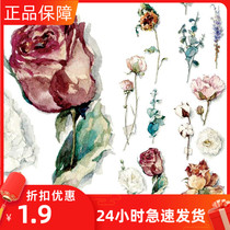 OKMT New seven days paper and paper tape hand account retro flower decoration whole roll secretly from flowing hand tent sticker