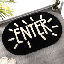 Black and white letter mat Oval Padded cashmere super soft absorbent machine washable bathroom bathroom door mat