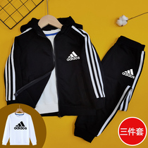  Official website childrens clothing 2021 autumn suit boys cotton thin jacket three-piece girls casual sportswear