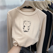 Children's autumn and winter velvet thickened tops Girls with long sleeves and bottom shirts