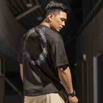 Muscle Beliefs Fitness Short Sleeve Men Tiger Head Roll Iron 100 Hitch Sports Clothes Loose American Basketball Half Sleeve T Shirt