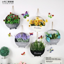 ins Nordic style creative wall wall-mounted potted pot room wall decoration pendant iron art hanging basket flower pots