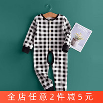 Baby Spring Summer Season Conjoined Clothes Open Crotch Male And Female Baby Baby Conjoined Autumn Clothes Underwear opening up big size pyjamas khaclothes