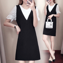 Microfat mm Minus Age Cover dress Skirt Belly Foreign Air Trendy Big Code Woman Dress Fat sister Conspicuic Fashion Summer Dress